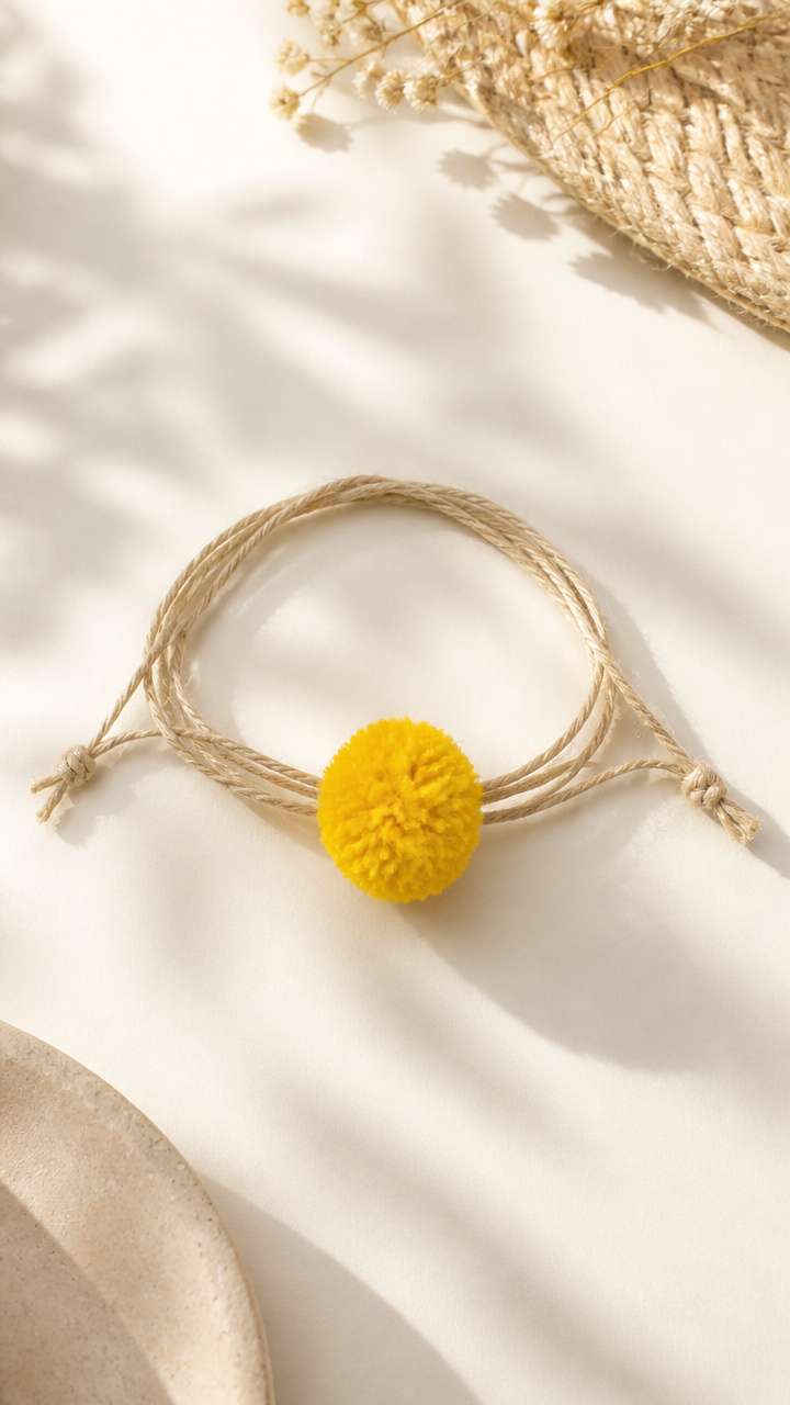 Sunshine Pompom Accent Bracelet