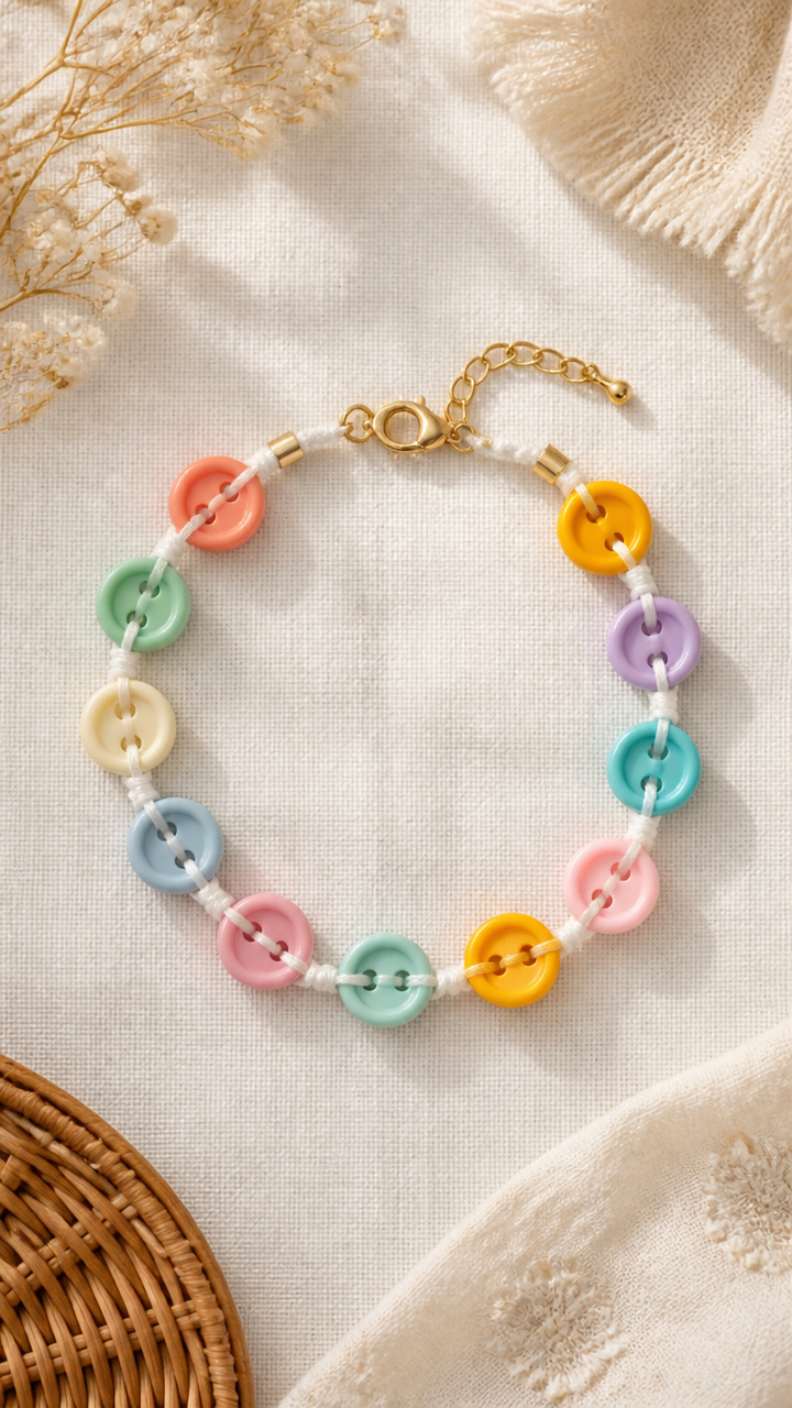 Button Chain Link Bracelet