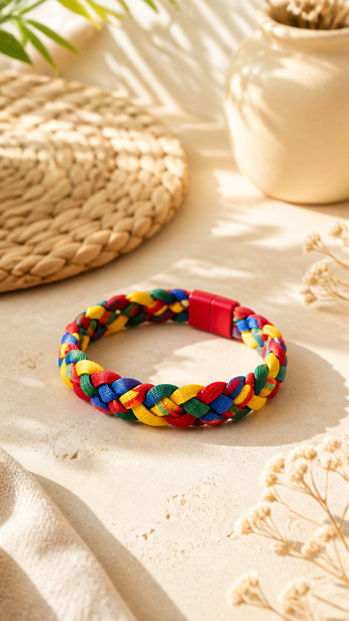 Striped Lanyard Weave Band