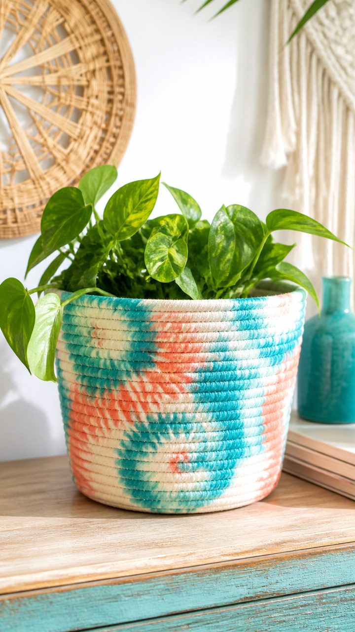 Tie-Dye Plant Holder