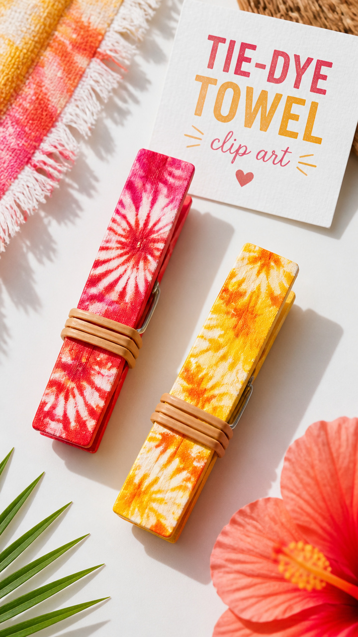 Tie-Dye Towel Clip Art