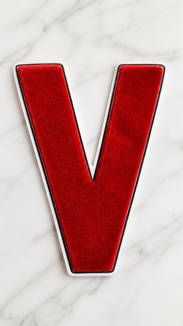 Velvet Letter V Sensory Art