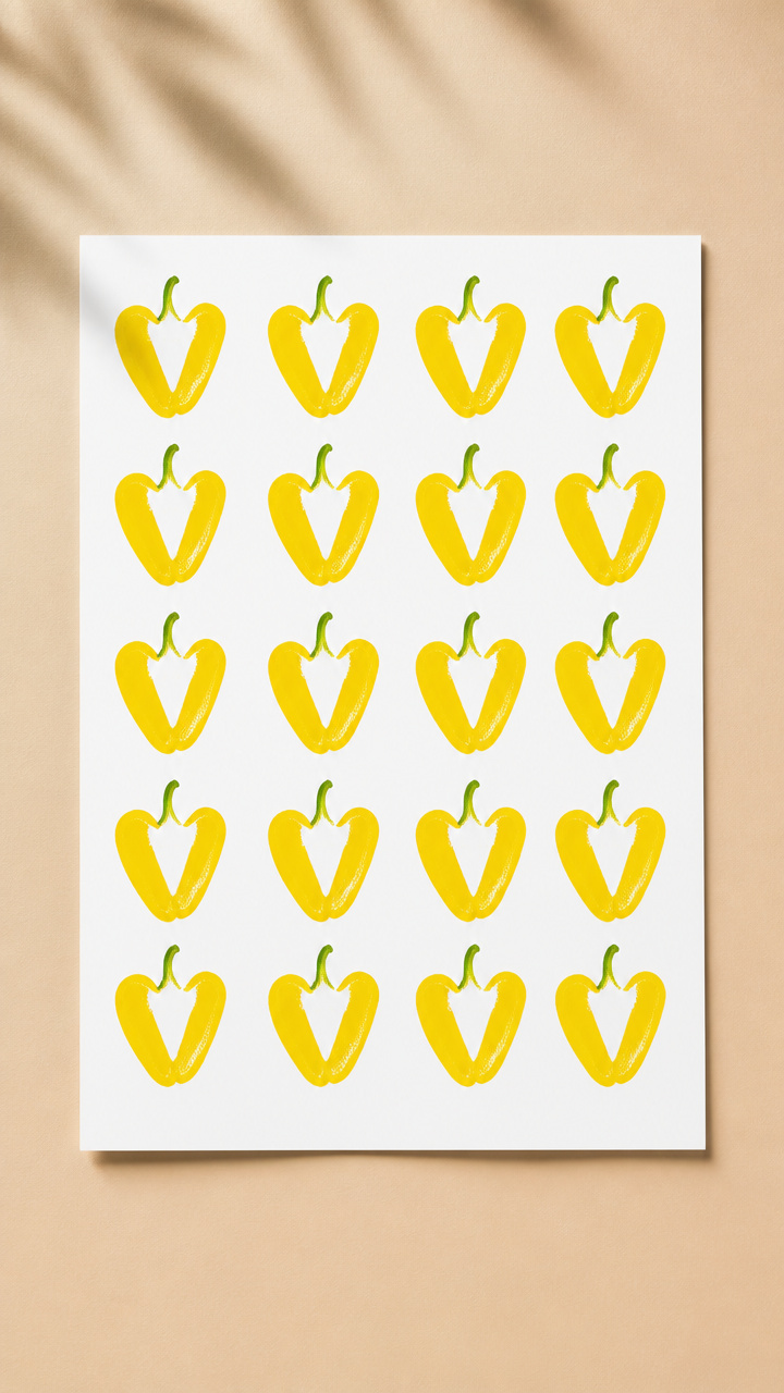 Veggie Print V Patterns