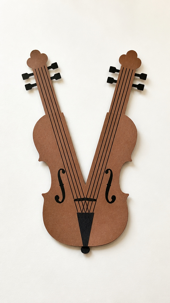 V is for Violin Paper Craft