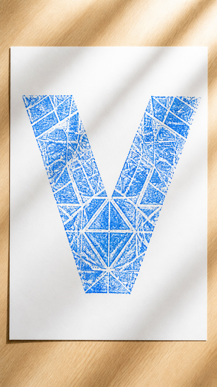 Vinyl Tile Letter Rubbing