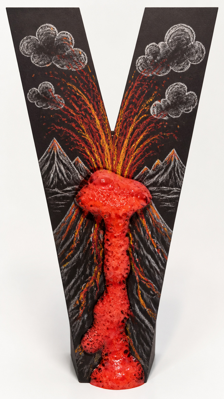 Volcano Eruption Letter Display