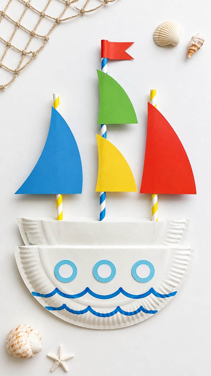 Paper Plate Sailboats