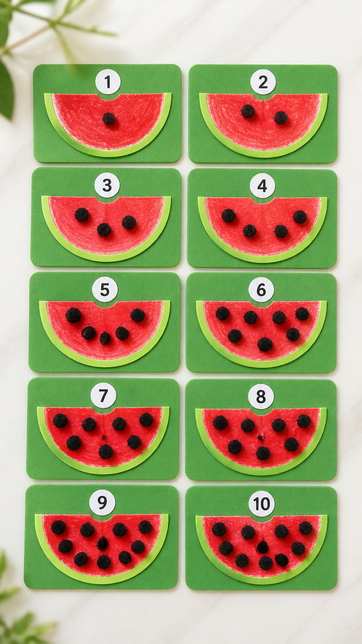 Watermelon Seed Counting Cards