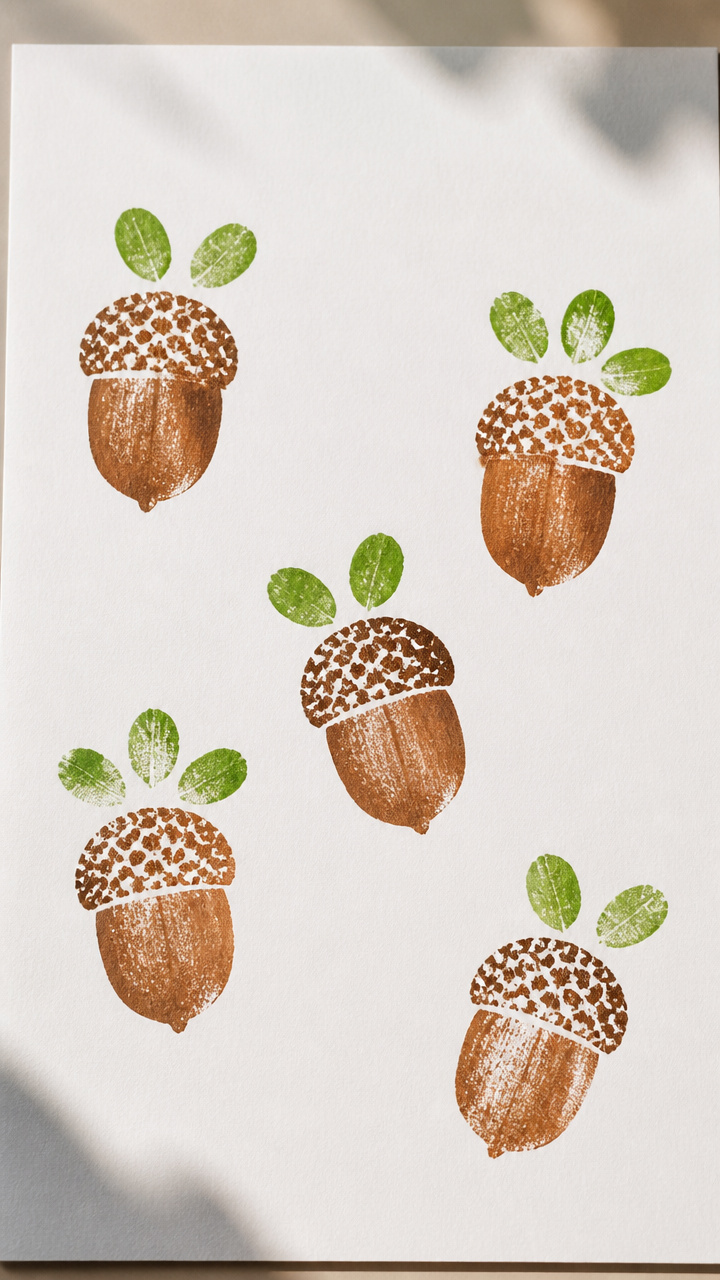 Woodland Acorn Stamp Prints