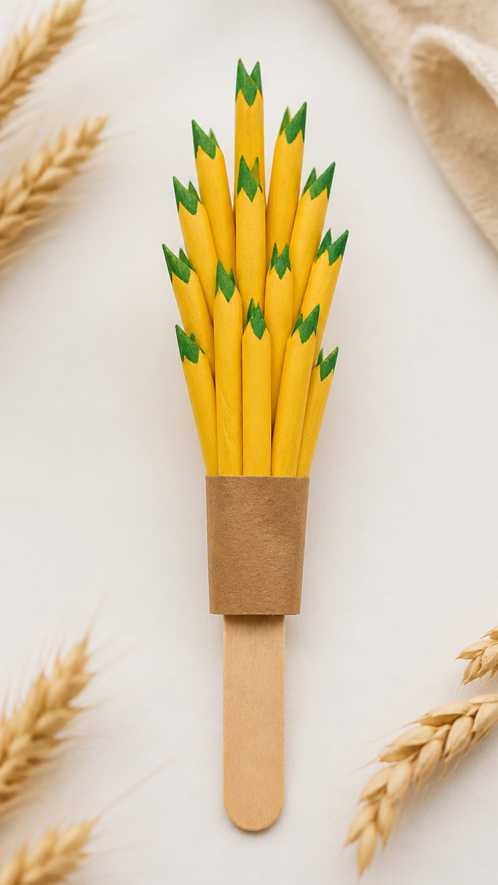 Wheat Stalks with Popsicle Sticks