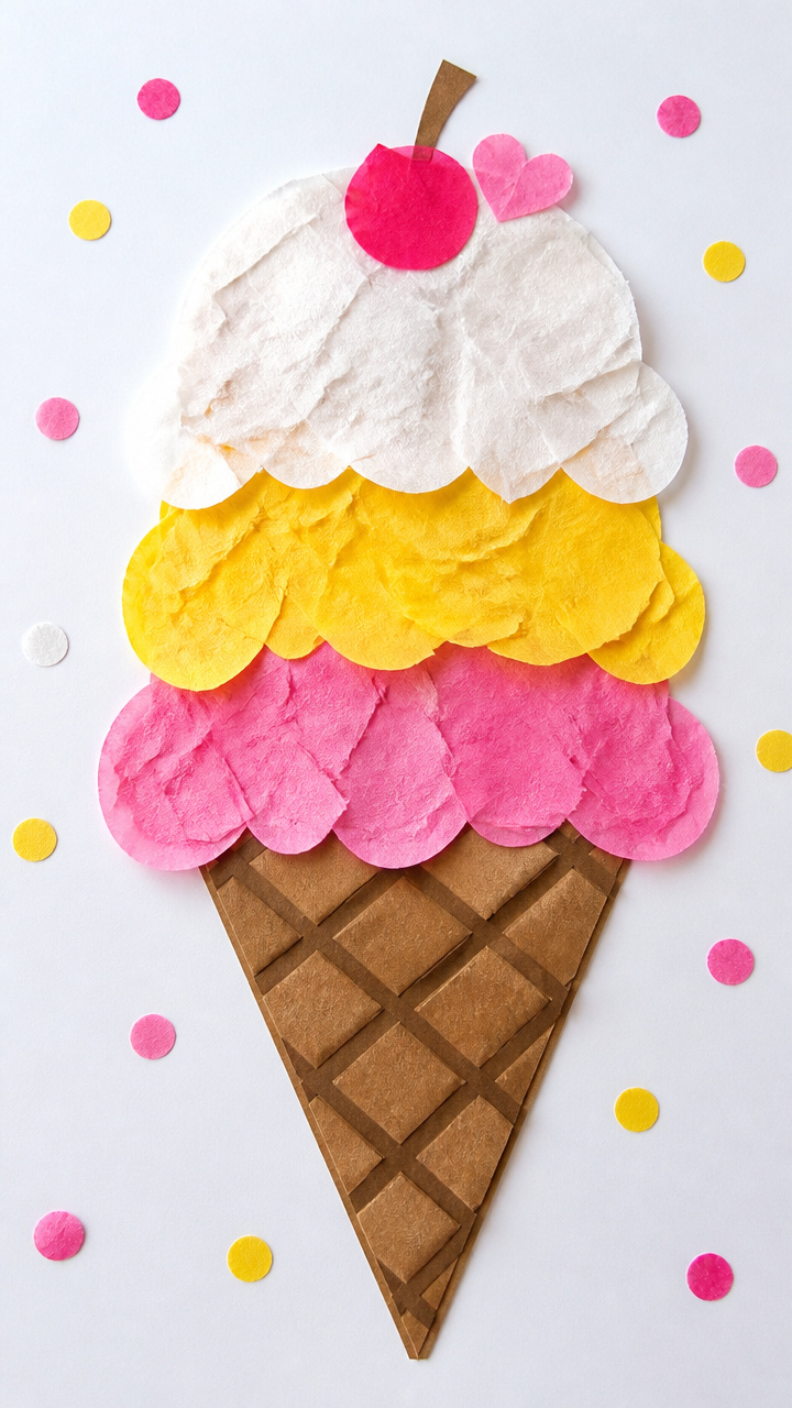 Waffle Cone Ice Cream Collage