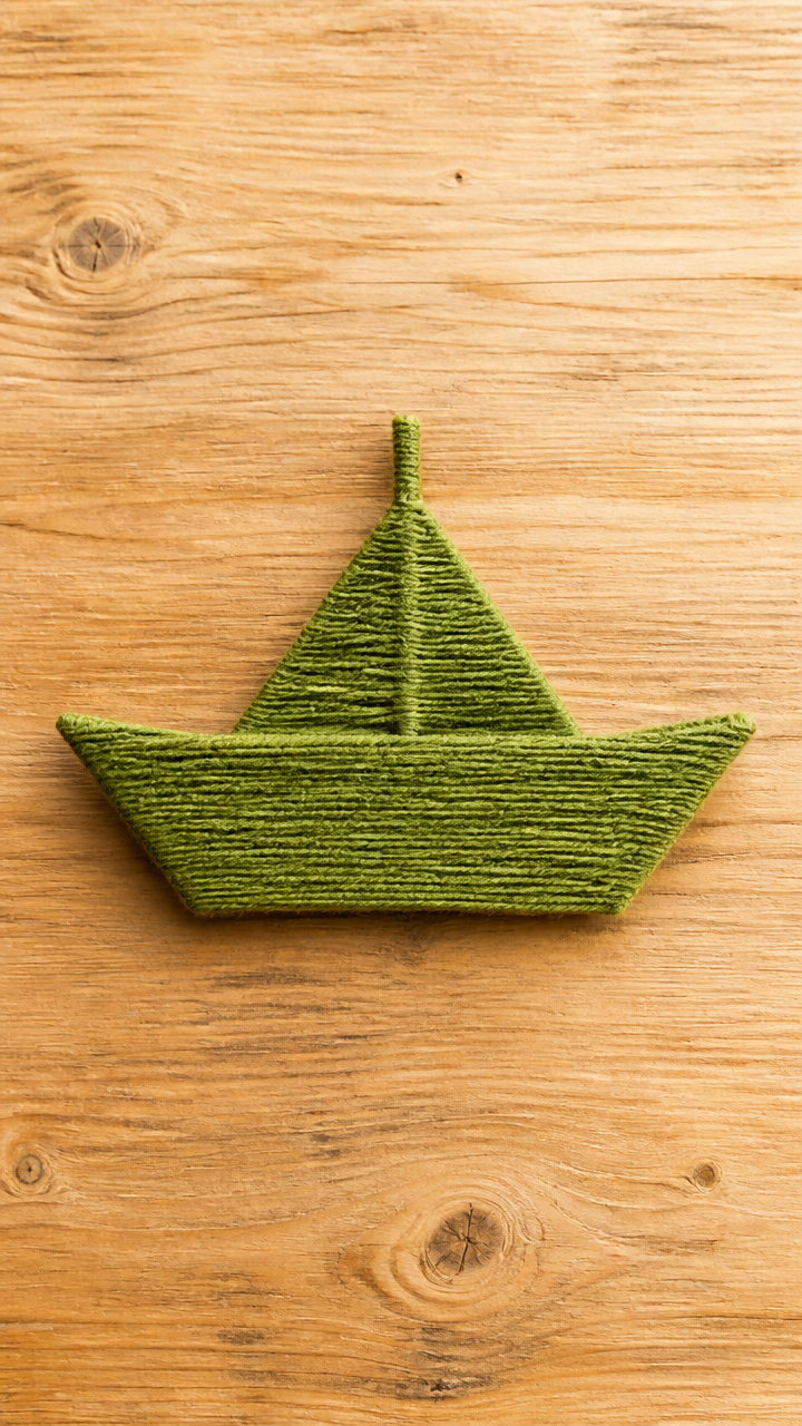 Yarn-Wrapped Cardboard Boats