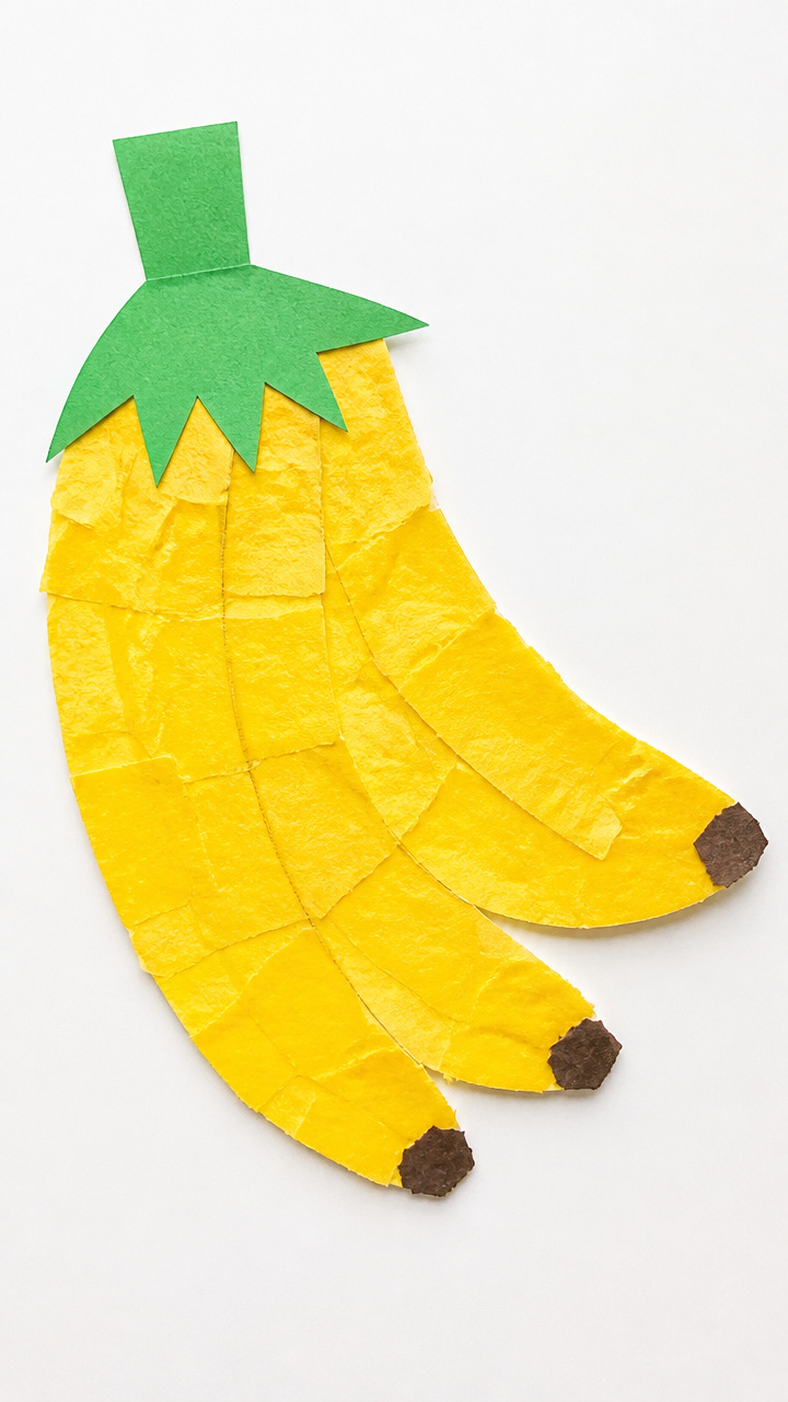 Banana Collage with Tissue Paper