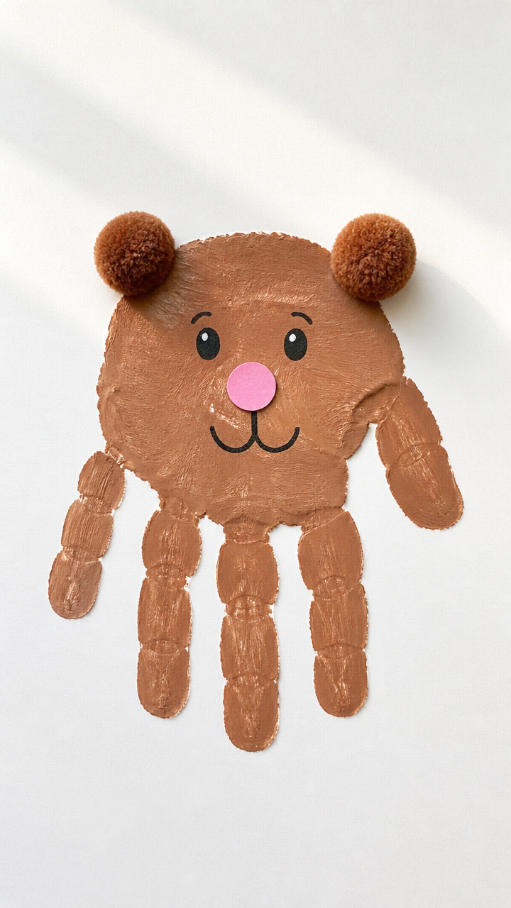 Brown Bear Handprint Portrait