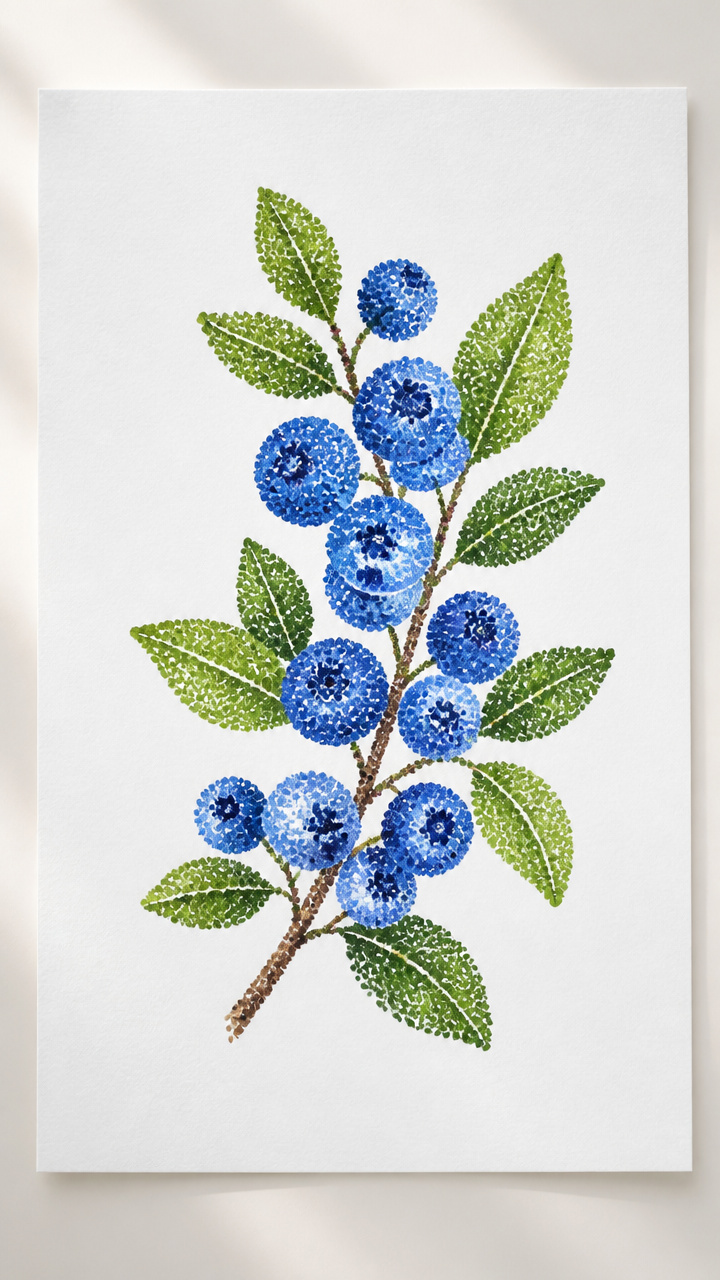 Blueberry Painting with Q-Tips