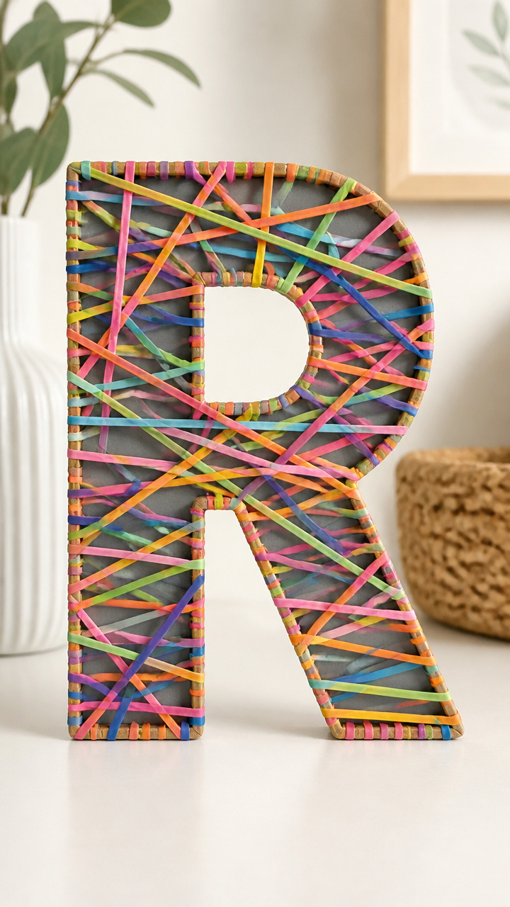 Rubber Band Wrapped R Frame