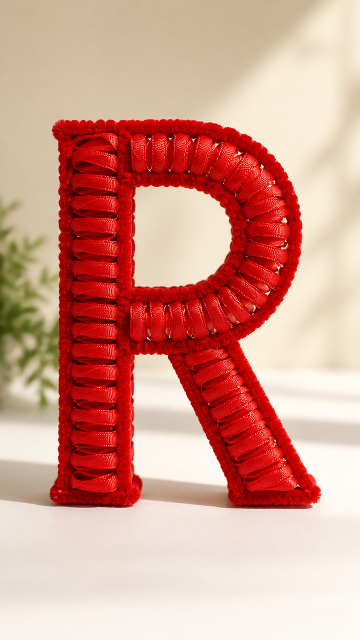Ribbon Loop Letter R