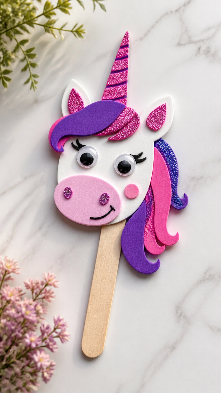 Unicorn Popsicle Stick Puppet