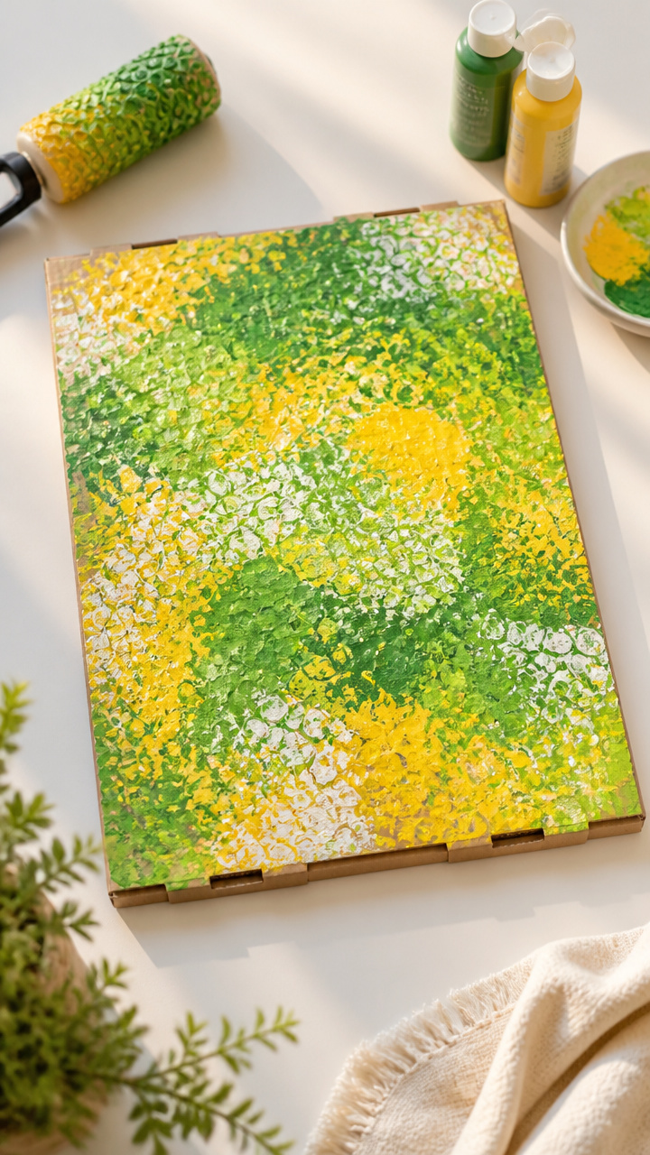 Bubble Wrap Stomp Painting