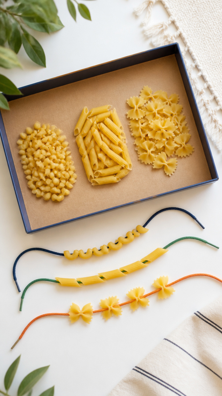 Pasta Shape Sort and String