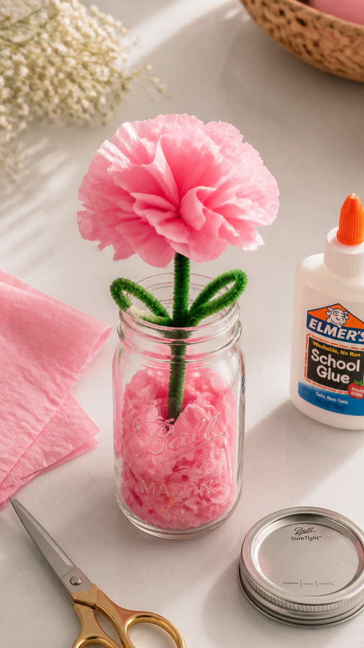 Tissue Paper Flower Jars