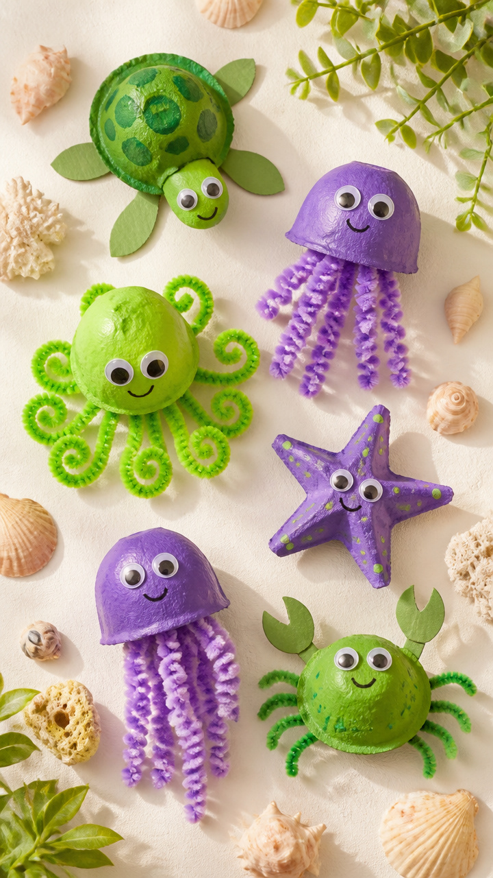 Egg Carton Sea Creatures