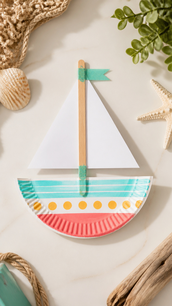 Paper Plate Sailboats