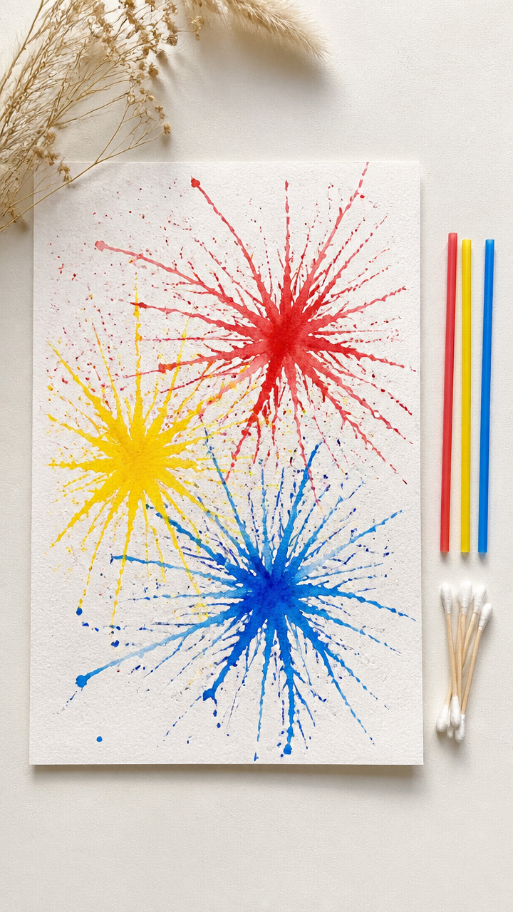Straw Blown Paint Creations
