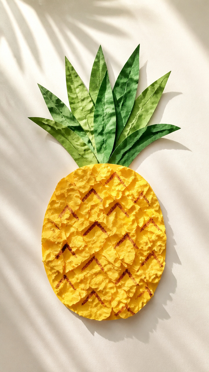Crumpled Paper Pineapples
