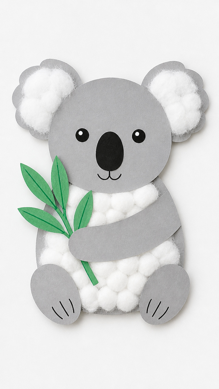 Koala Craft with Cotton Balls