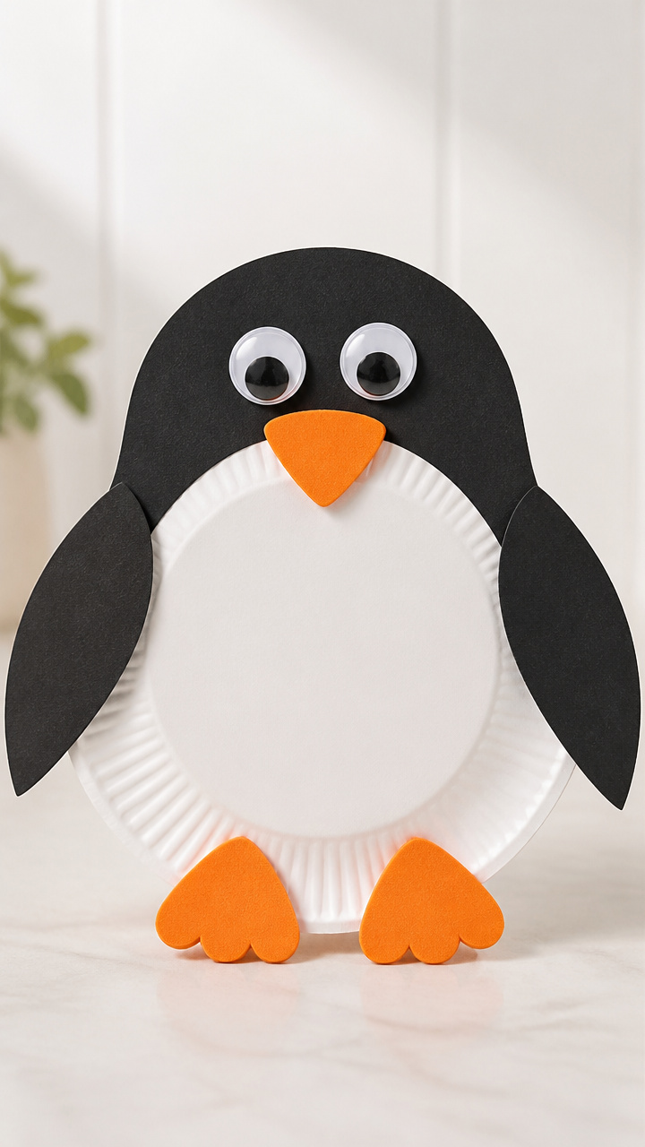 Penguin Paper Plate Craft