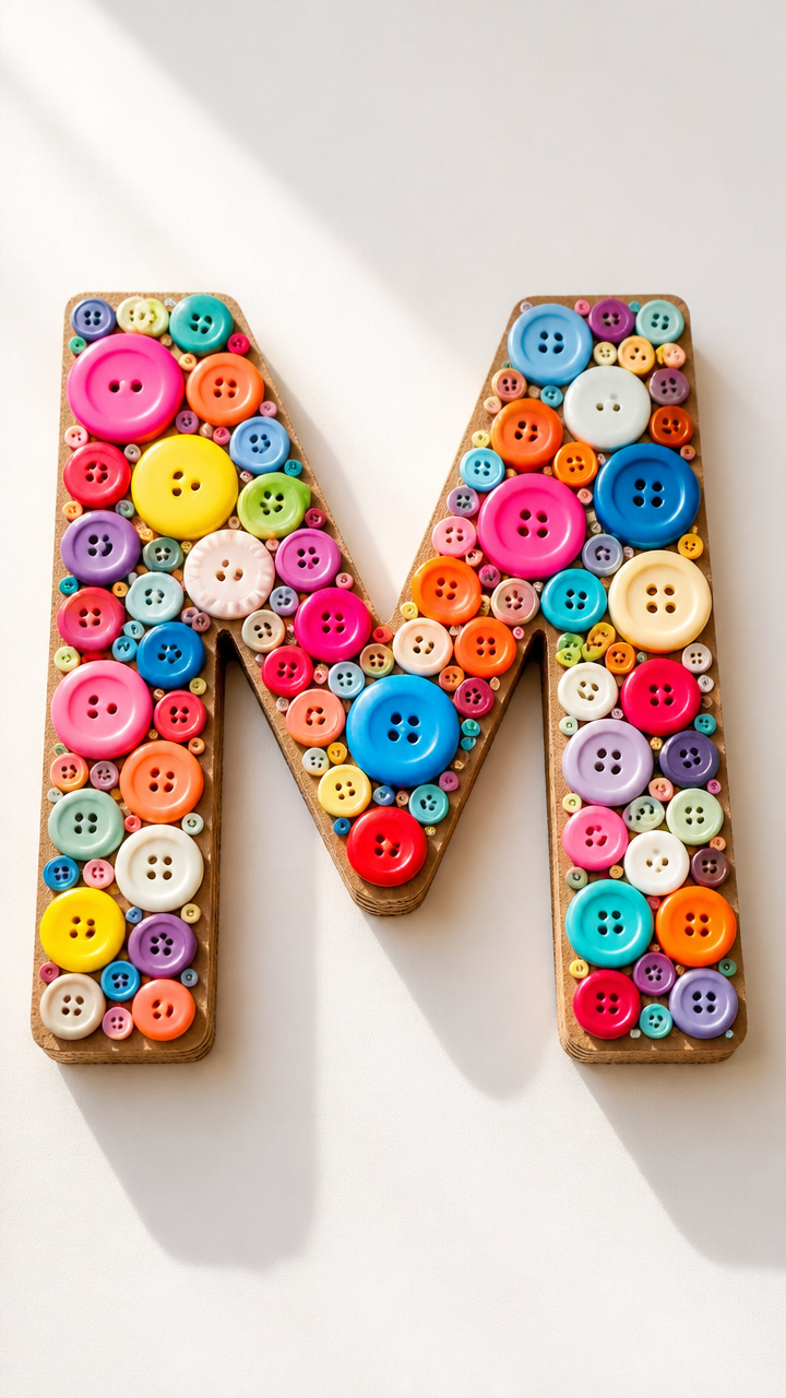 Mosaic M with Buttons