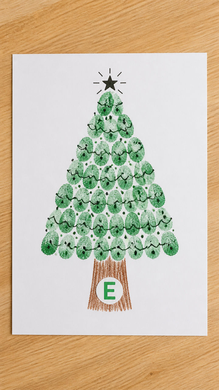 Evergreen Tree Fingerprint Art