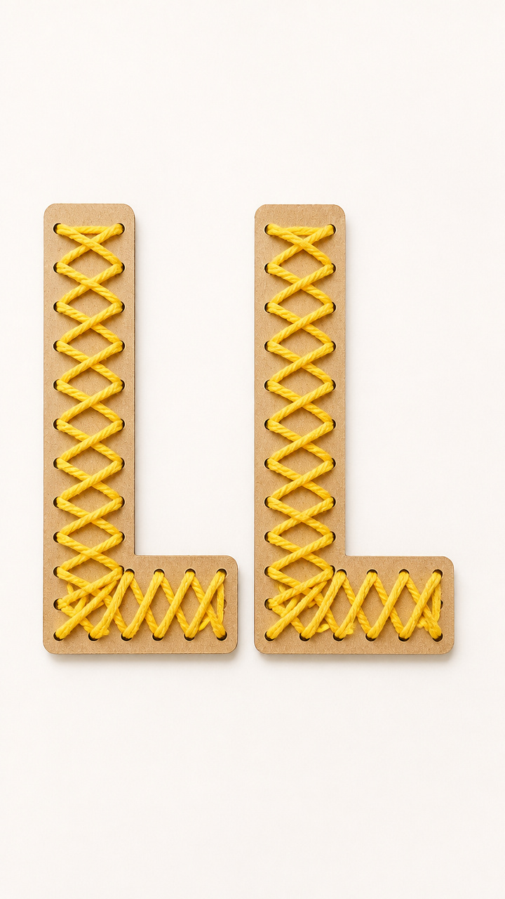 Lacing Letters with Yarn