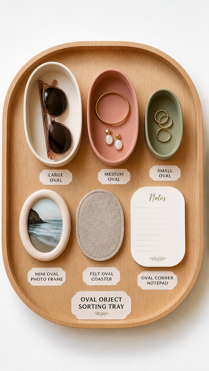 Oval Object Sorting Tray