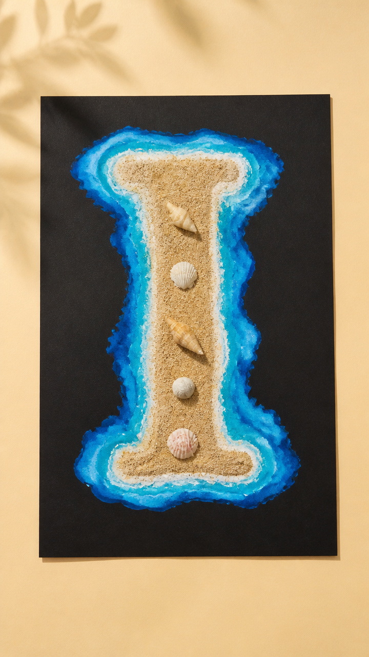 Island Collage with Sand