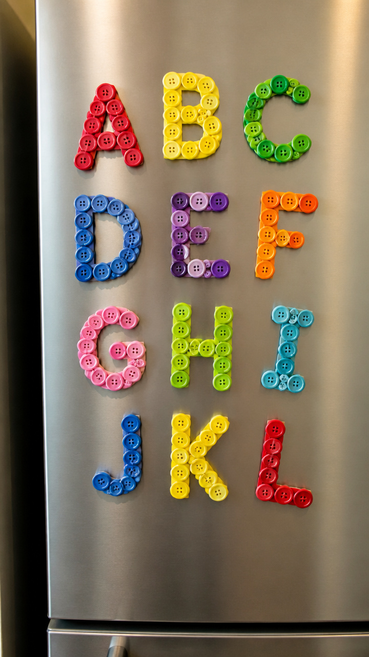 Button Alphabet Magnets