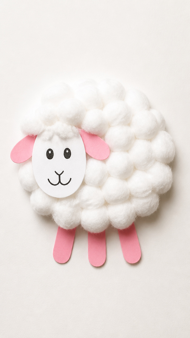 Cotton Ball Sheep