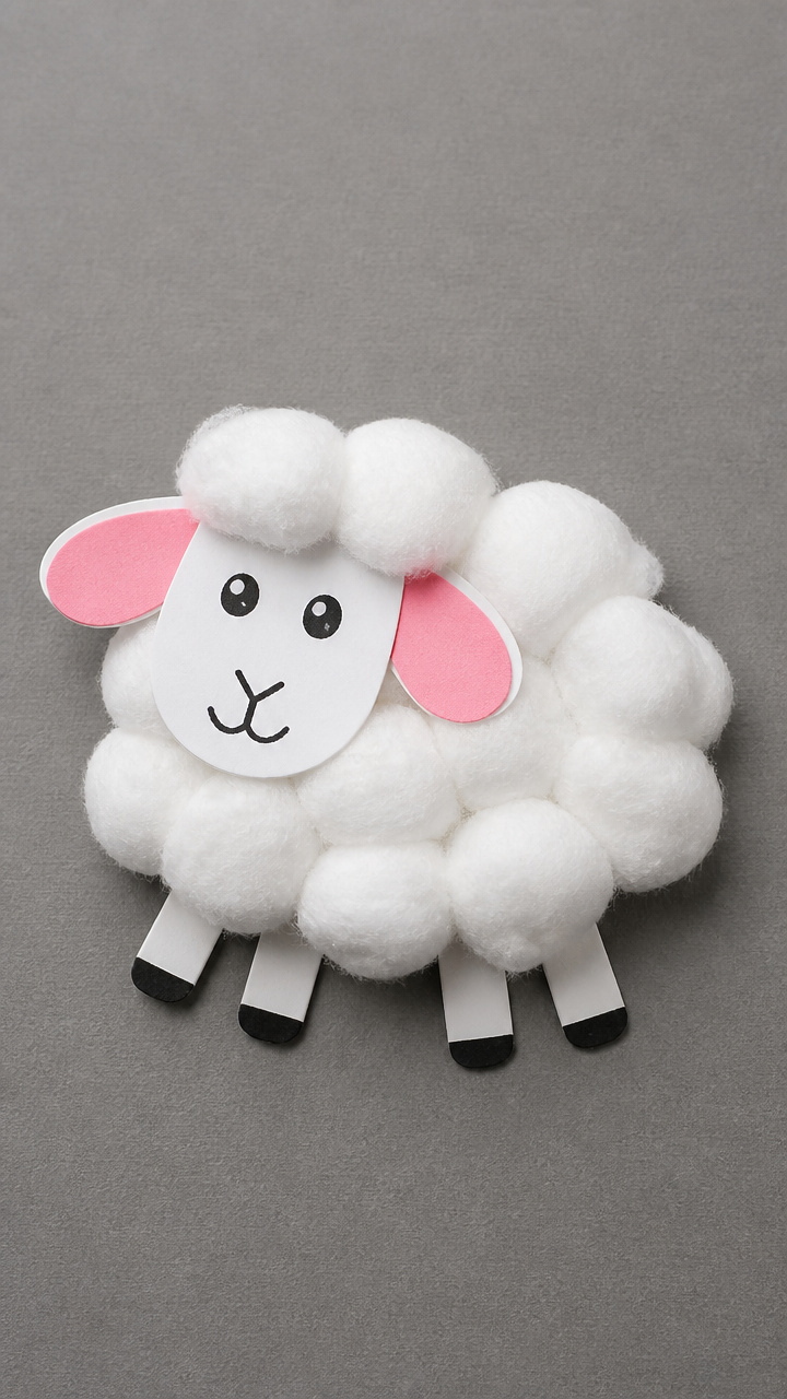 Cotton Ball Sheep