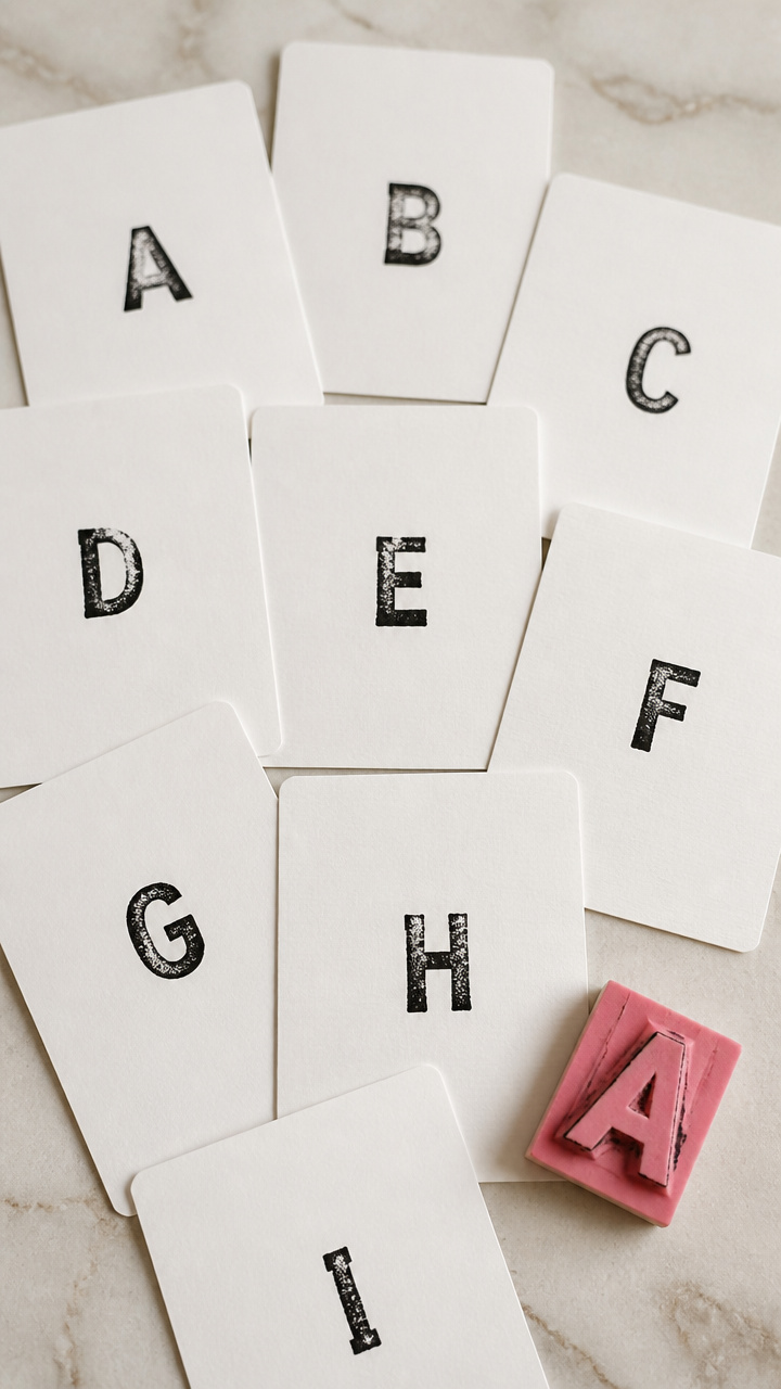 Eraser Stamp Alphabet Cards