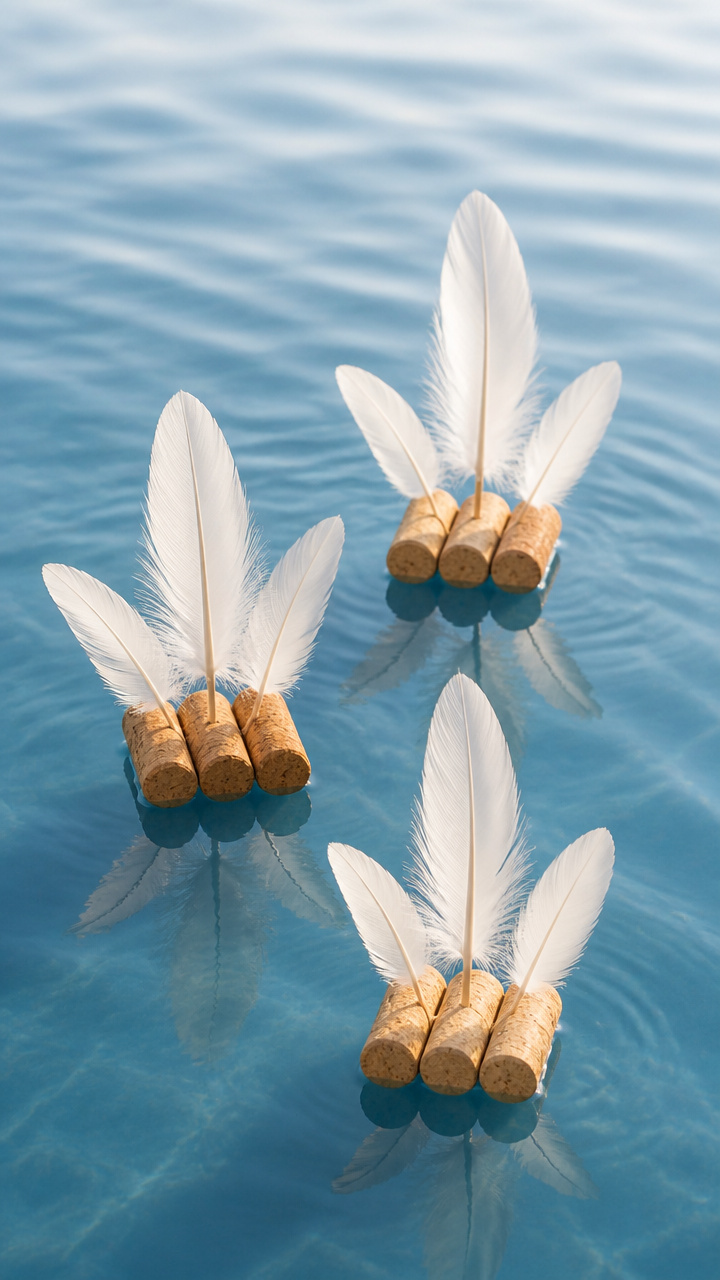 Floating Feather Boats