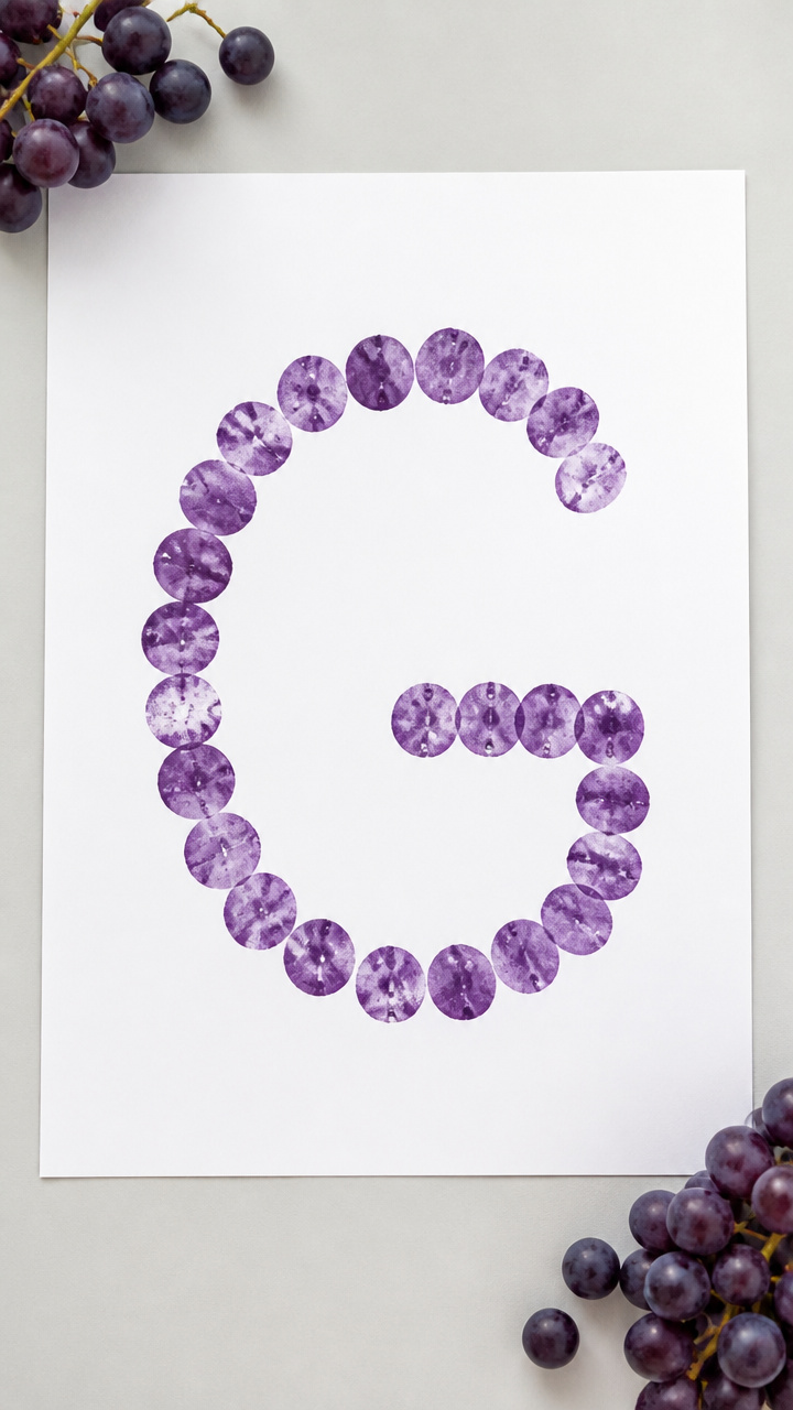 Grape Stamped Alphabet Art