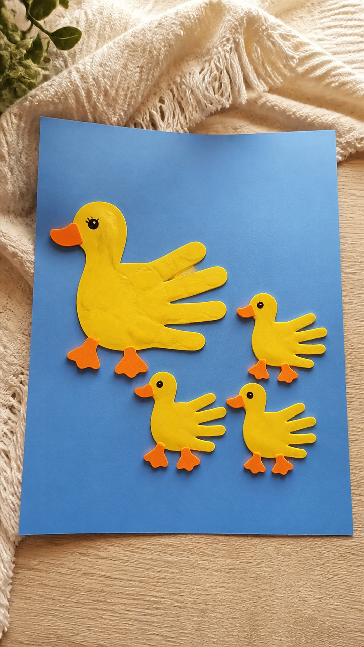 Handprint Duck Family