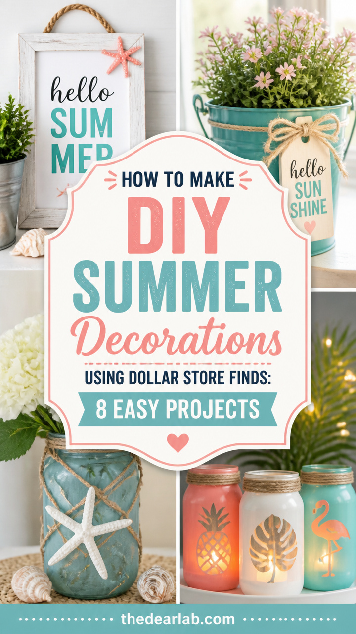 How to Make DIY Summer Decorations Using Dollar Store Finds: 8 Easy Projects