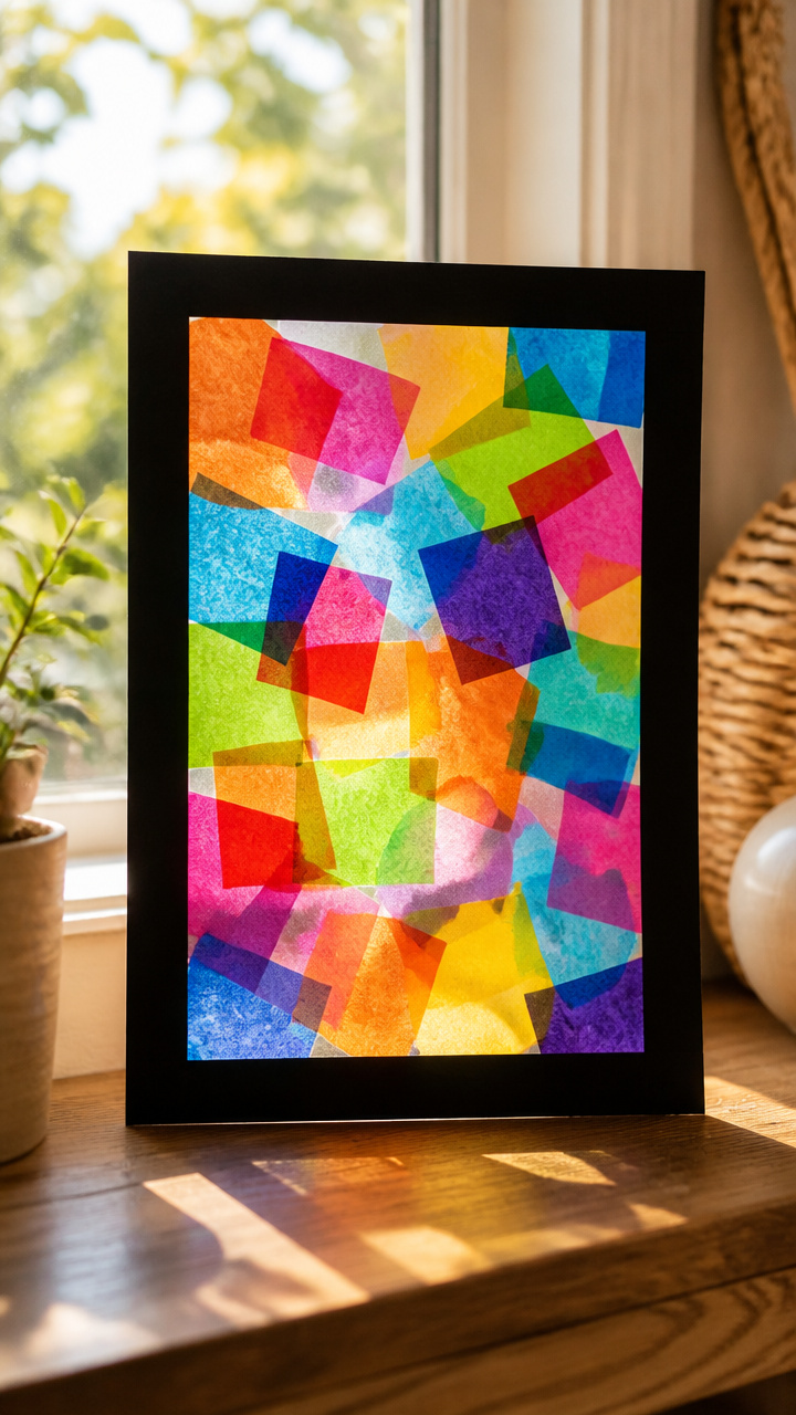 Tissue Paper Stained Glass