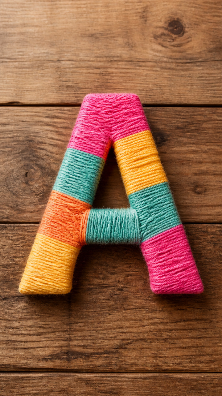 Yarn-Wrapped Letters