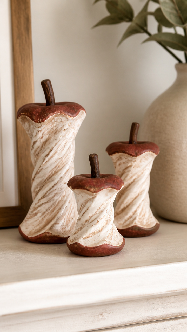 Apple Core Clay Sculptures