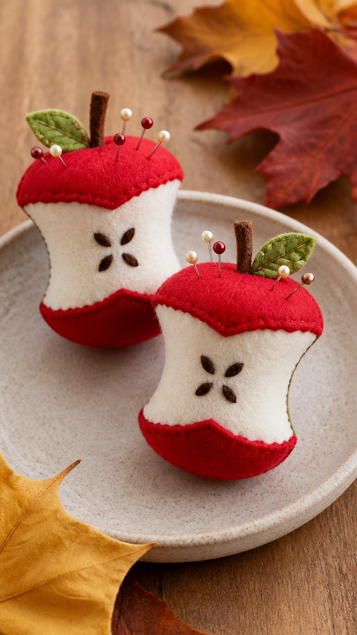 Apple Core Pin Cushions