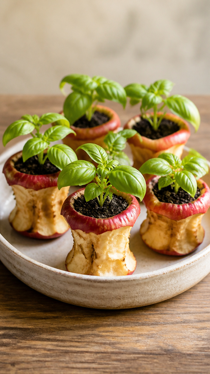 Apple Core Seed Pots