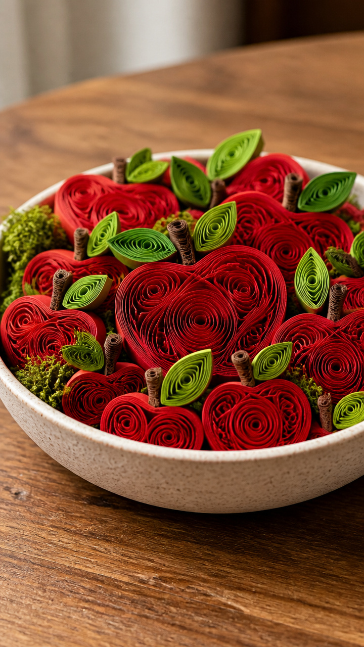Apple Paper Quilled Centerpiece